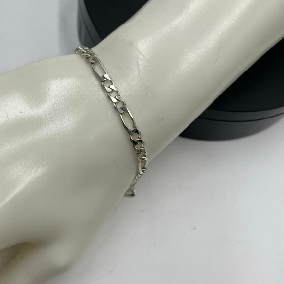IBB Sterling Silver 925 Italy Figaro 5mm Chain Bracelet size 8” - Picture 1 of 7
